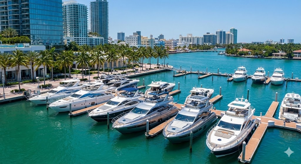 Yacht in Miami waters